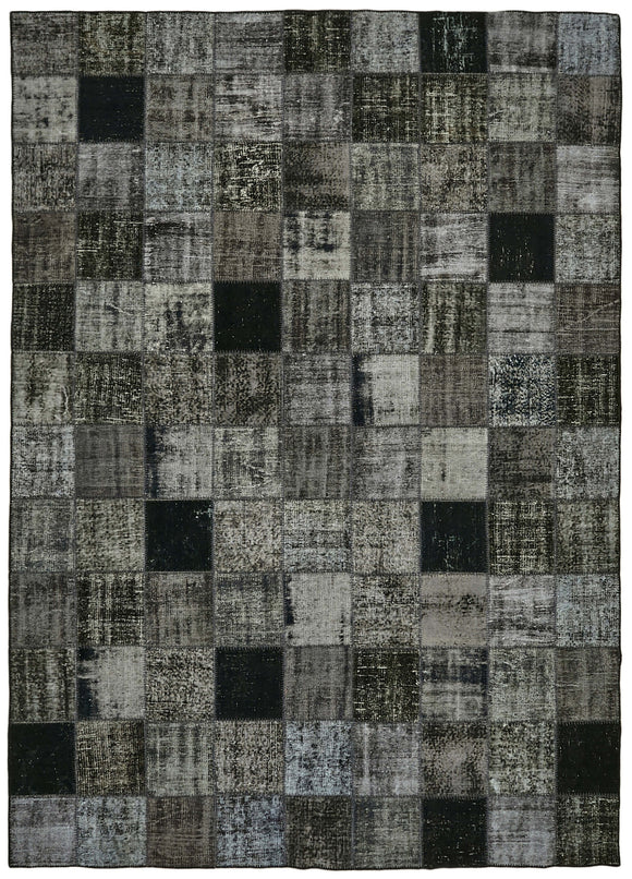 8x12 Black Patchwork Rug- 43251