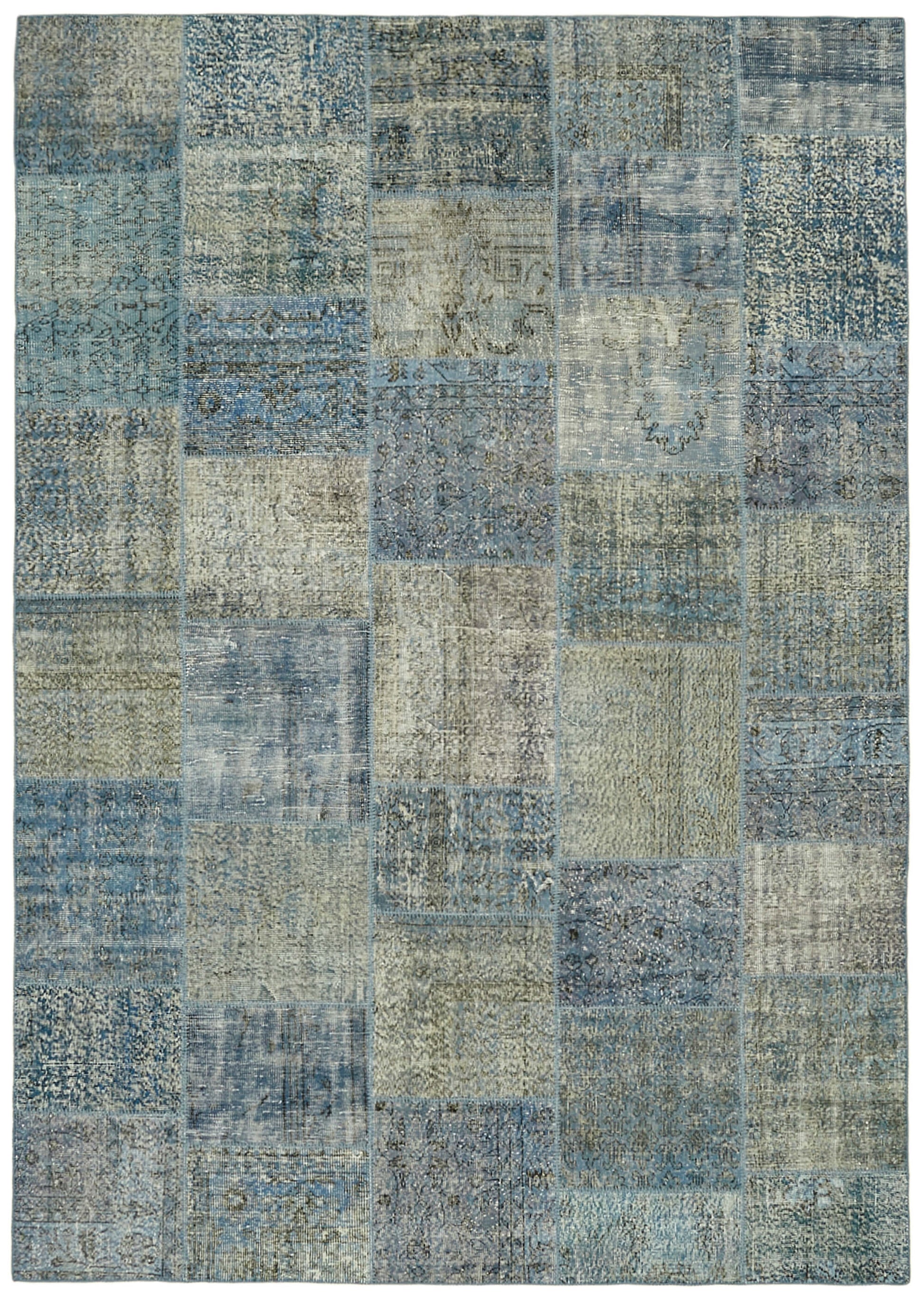 8x11 Blue Patchwork Rug- 43252