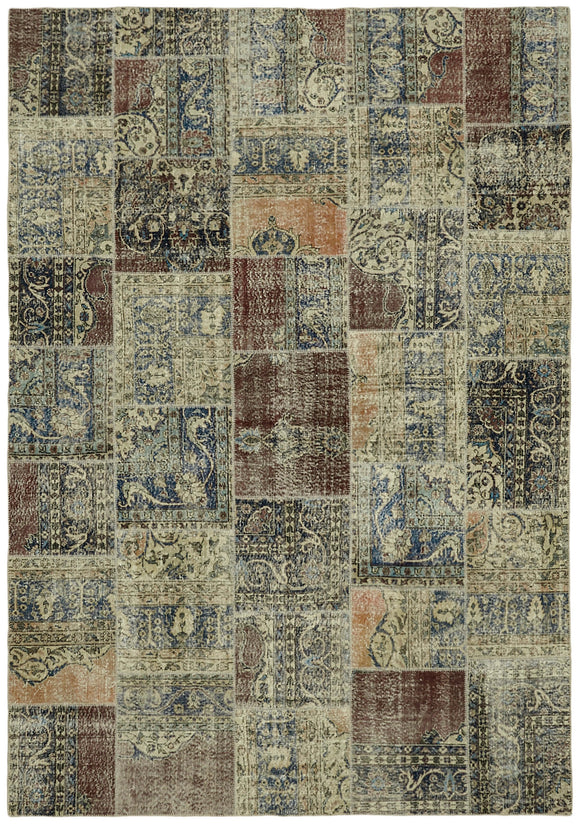 8x12 Beige Patchwork Rug- 43268