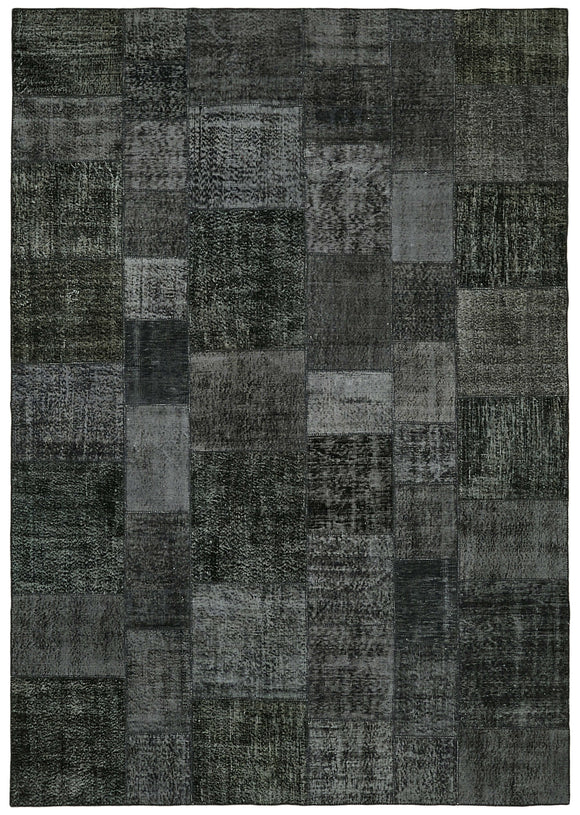 8x11 Black Patchwork Rug- 43269