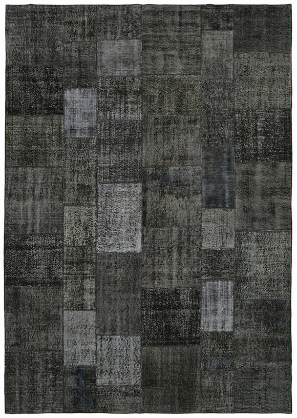 8x11 Black Patchwork Rug- 43270