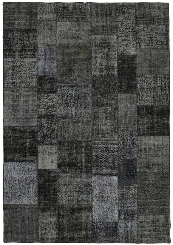 8x11 Black Patchwork Rug- 43271