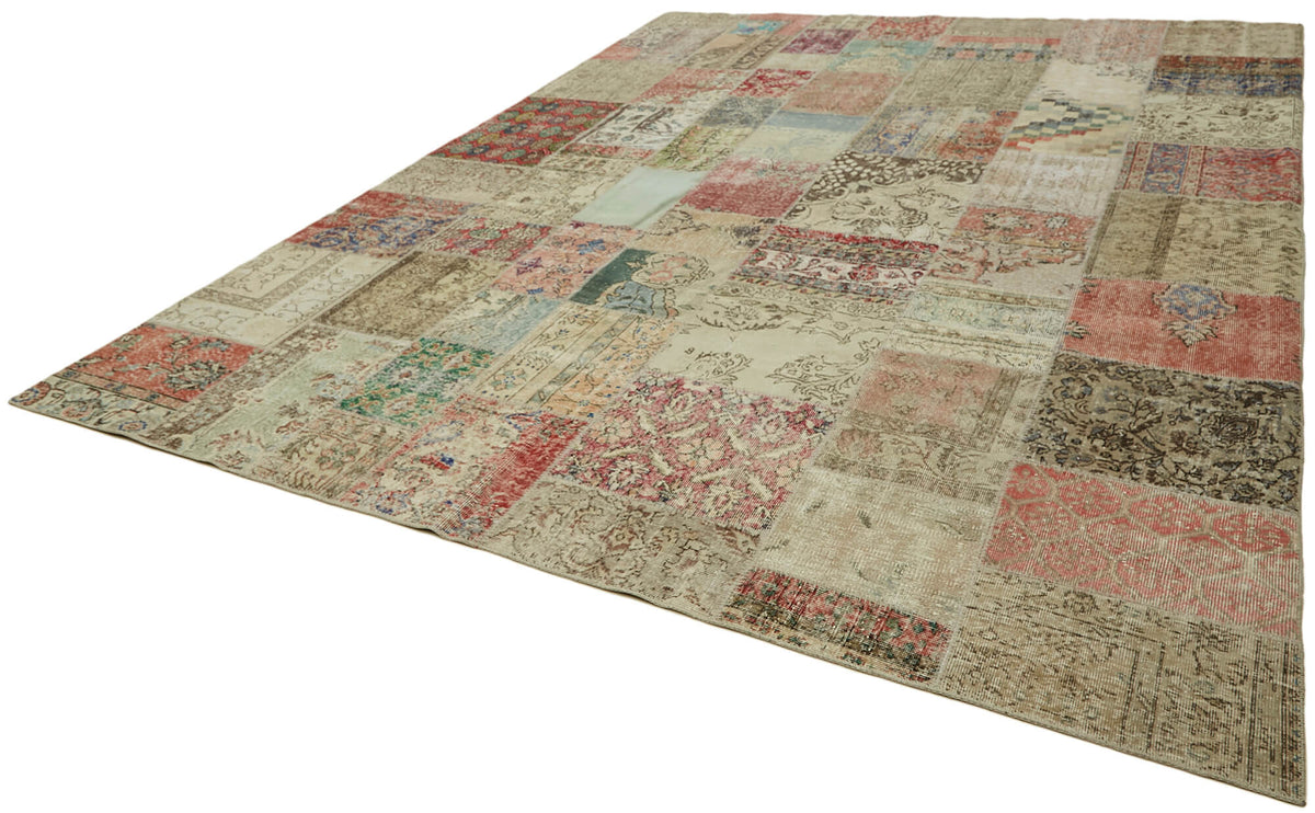 10x13 Beige Patchwork Rug - 43289