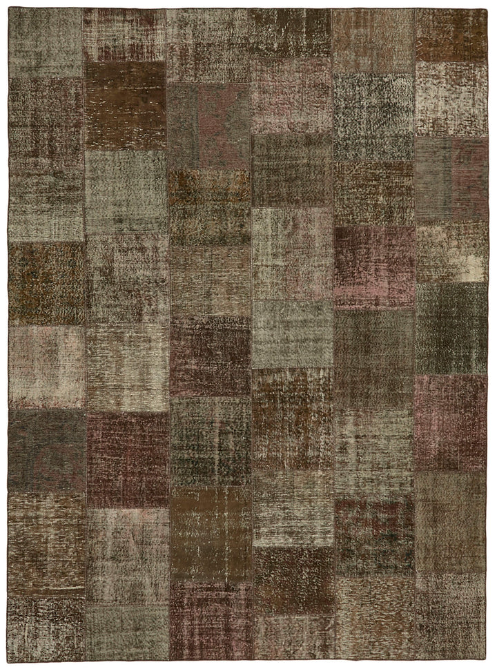 10x13 Brown Patchwork Rug - 43296