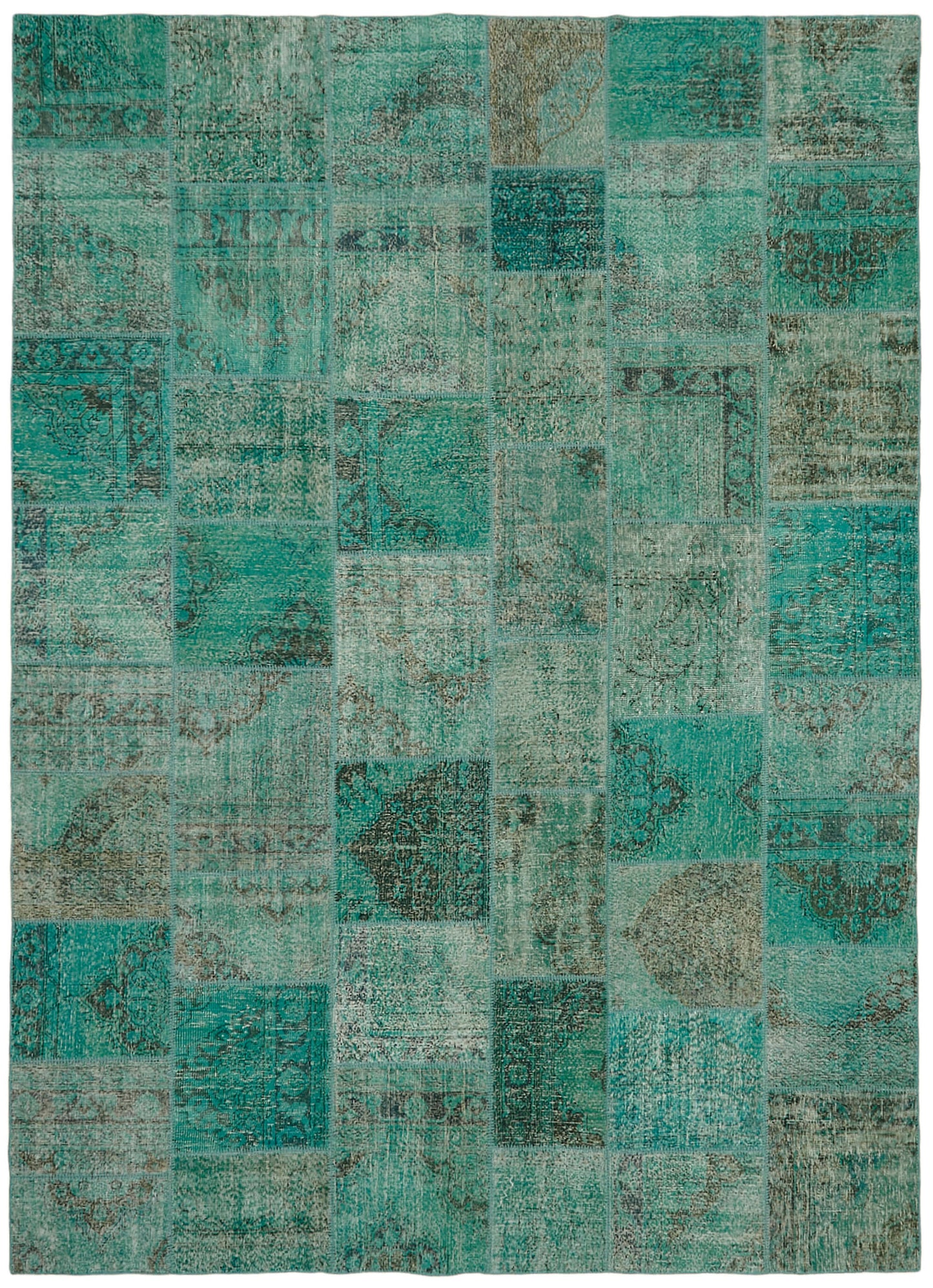 10x13 Turquoise Patchwork Rug - 43297