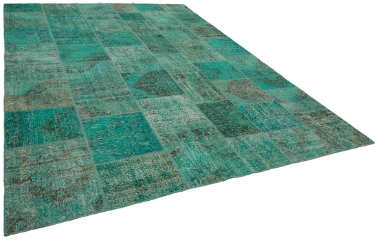 10x13 Turquoise Patchwork Rug - 43297