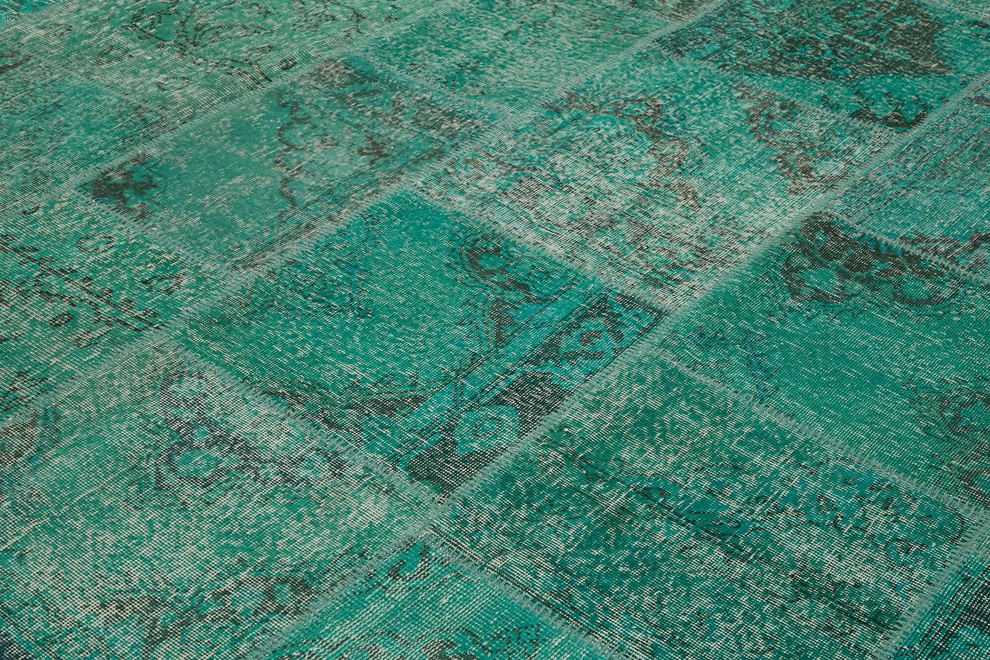 10x13 Turquoise Patchwork Rug - 43297