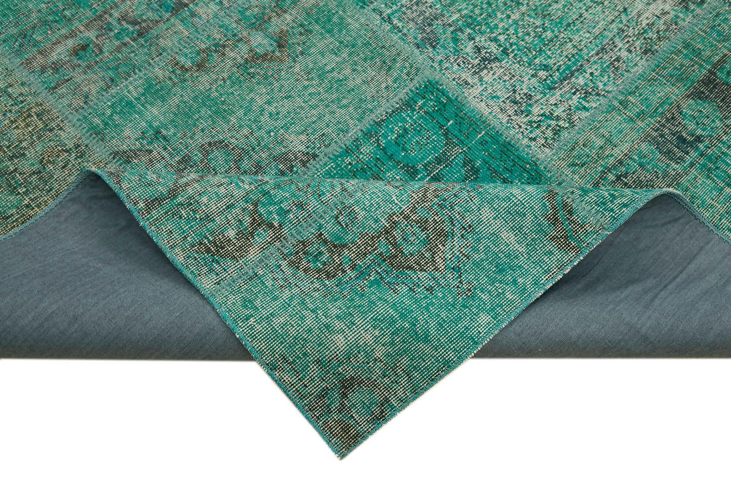 10x13 Turquoise Patchwork Rug - 43297