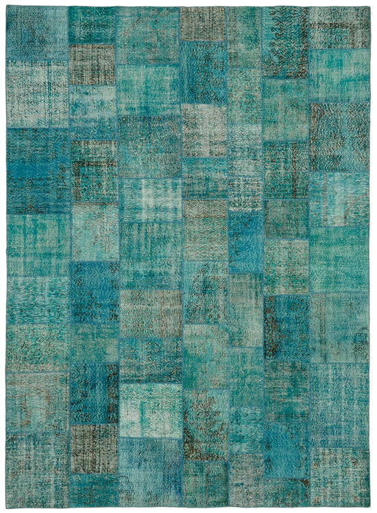 10x13 Turquoise Patchwork Rug - 43309