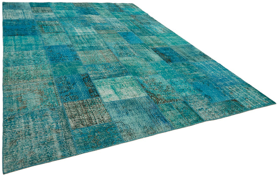 10x13 Turquoise Patchwork Rug - 43309