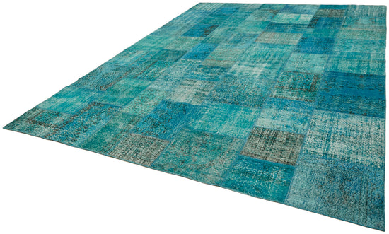 10x13 Turquoise Patchwork Rug - 43309