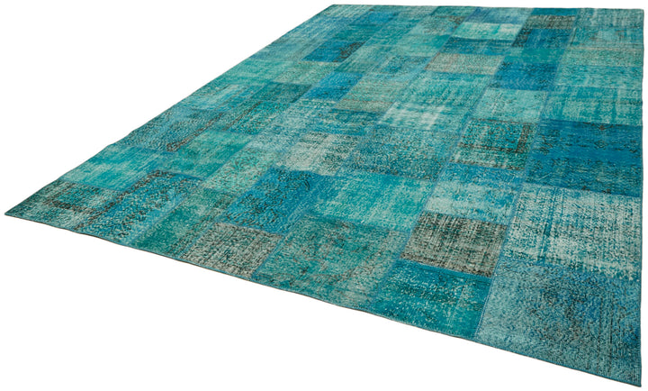 10x13 Turquoise Patchwork Rug - 43309