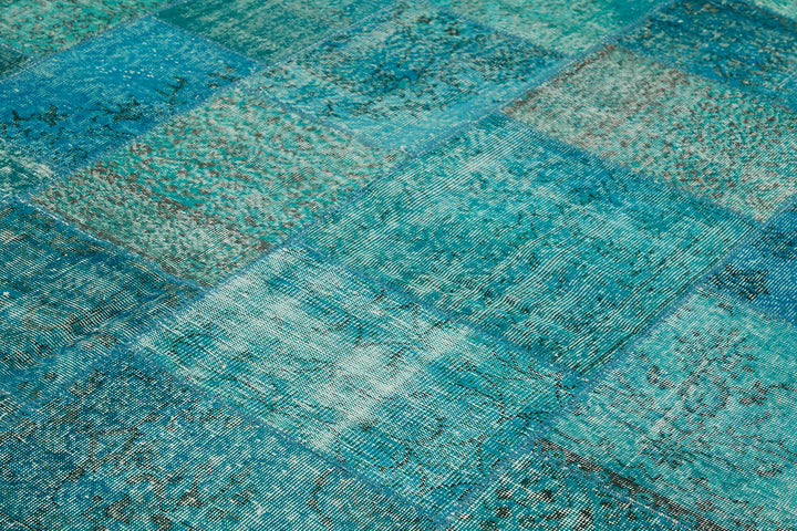 10x13 Turquoise Patchwork Rug - 43309