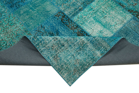 10x13 Turquoise Patchwork Rug - 43309