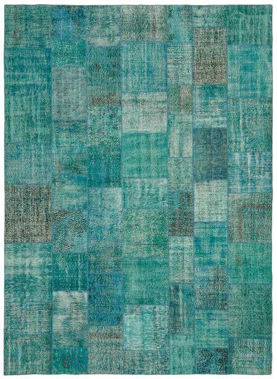 10x13 Turquoise Patchwork Rug - 43310