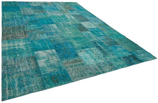 10x13 Turquoise Patchwork Rug - 43310