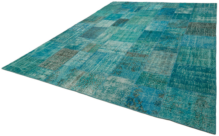 10x13 Turquoise Patchwork Rug - 43310