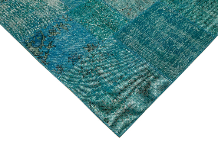 10x13 Turquoise Patchwork Rug - 43310