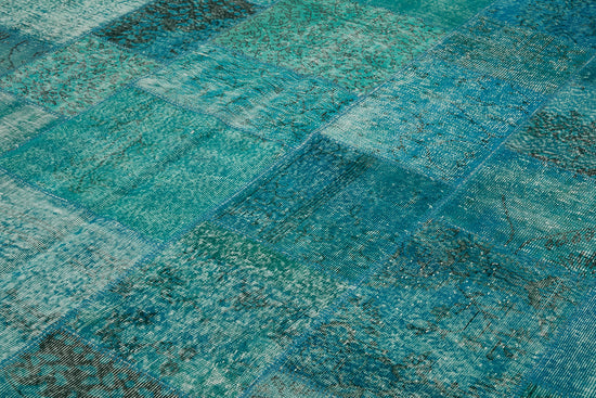 10x13 Turquoise Patchwork Rug - 43310