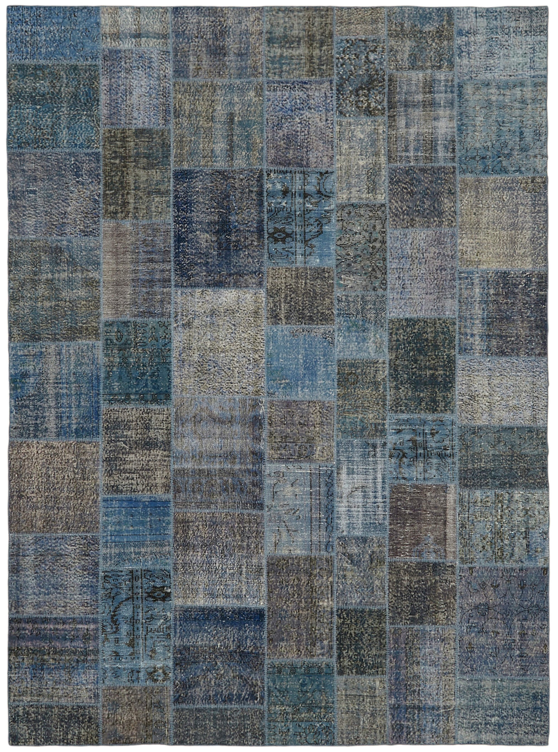 10x13 Blue Patchwork Rug - 43322