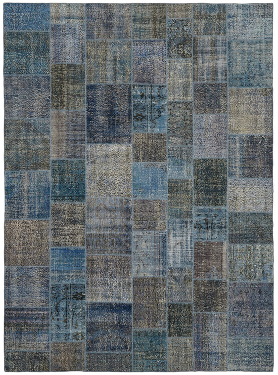 10x13 Blue Patchwork Rug - 43322