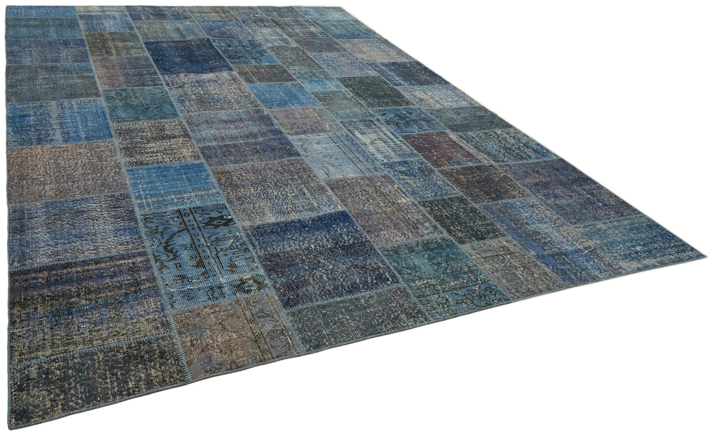 10x13 Blue Patchwork Rug - 43322