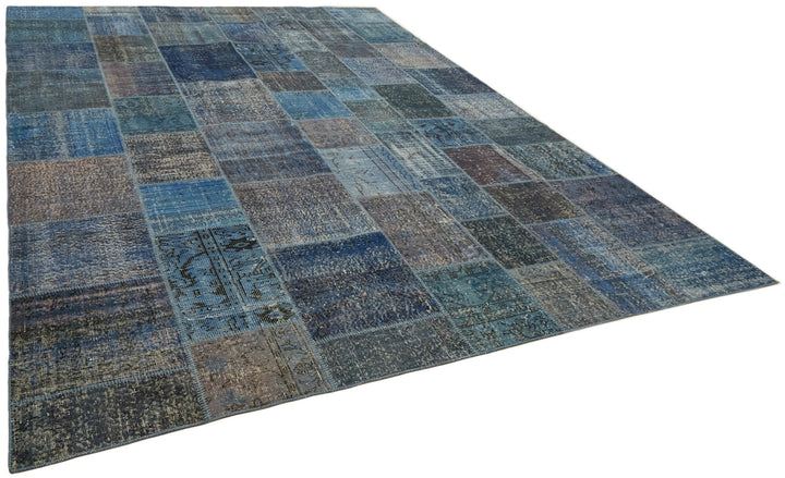 10x13 Blue Patchwork Rug - 43322