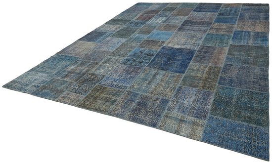 10x13 Blue Patchwork Rug - 43322