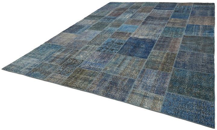 10x13 Blue Patchwork Rug - 43322