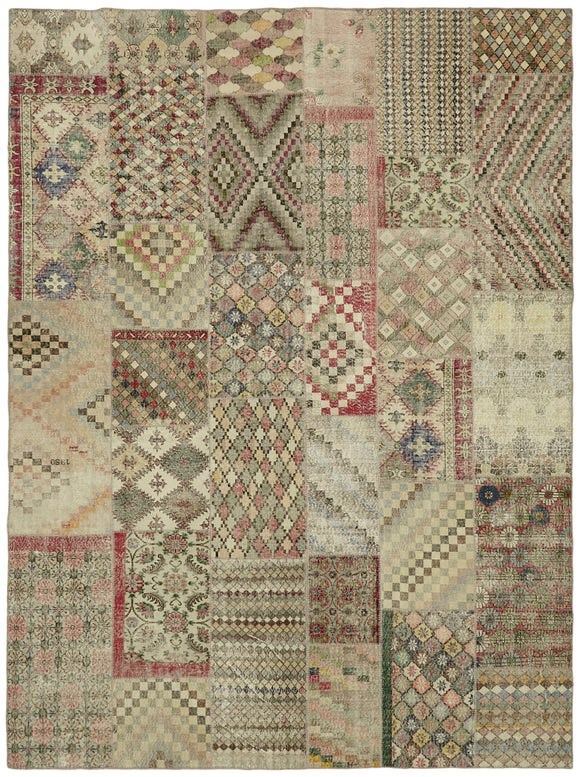 10x13 Beige Patchwork Rug - 43332