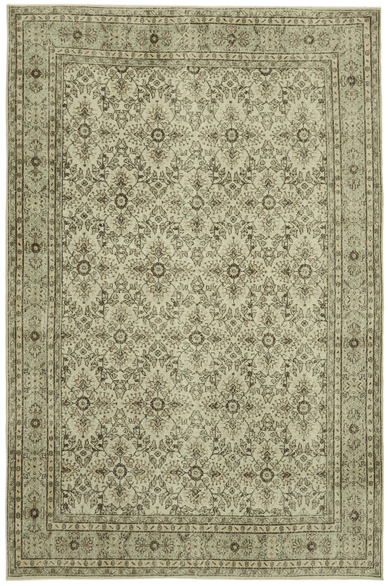 7x11 Beige Turkish Vintage Area Rug - 43427