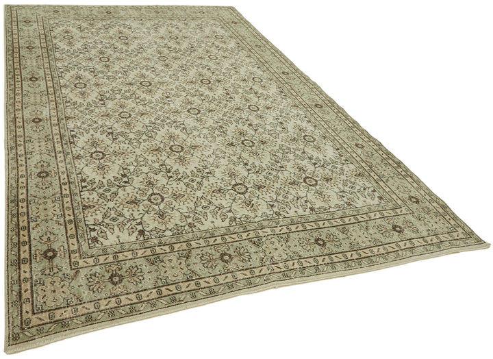 7x11 Beige Turkish Vintage Area Rug - 43427