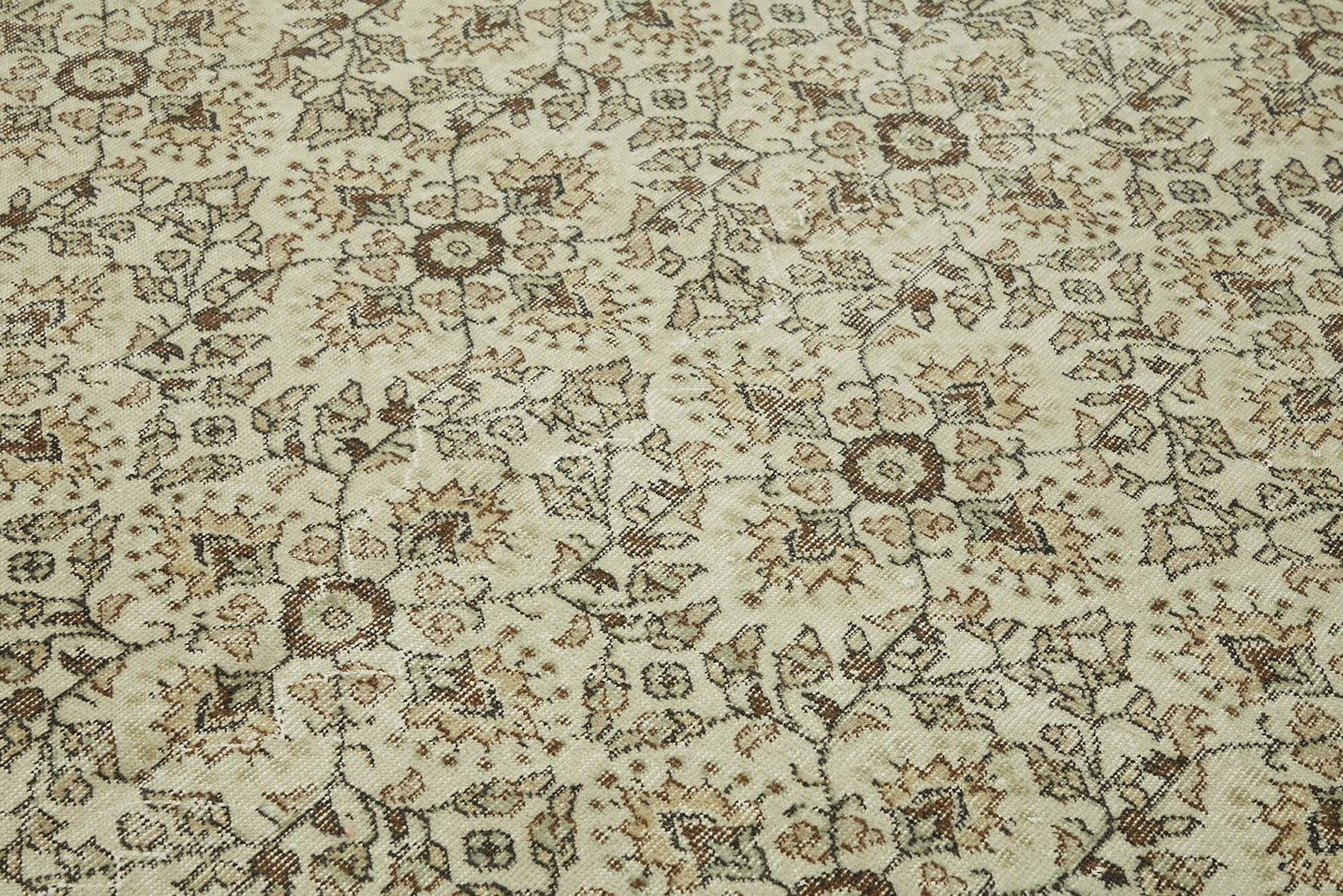 7x11 Beige Turkish Vintage Area Rug - 43427