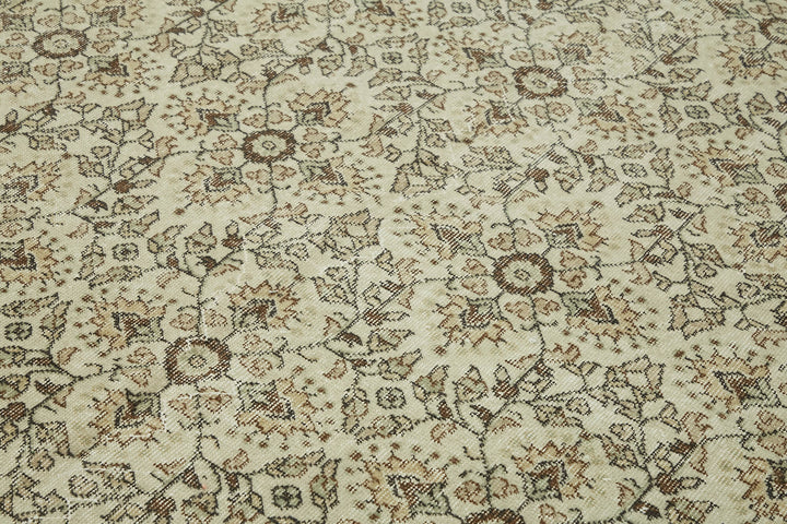 7x11 Beige Turkish Vintage Area Rug - 43427