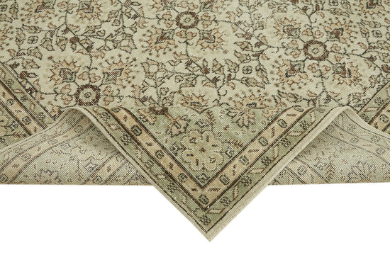 7x11 Beige Turkish Vintage Area Rug - 43427