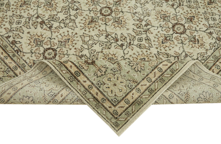 7x11 Beige Turkish Vintage Area Rug - 43427
