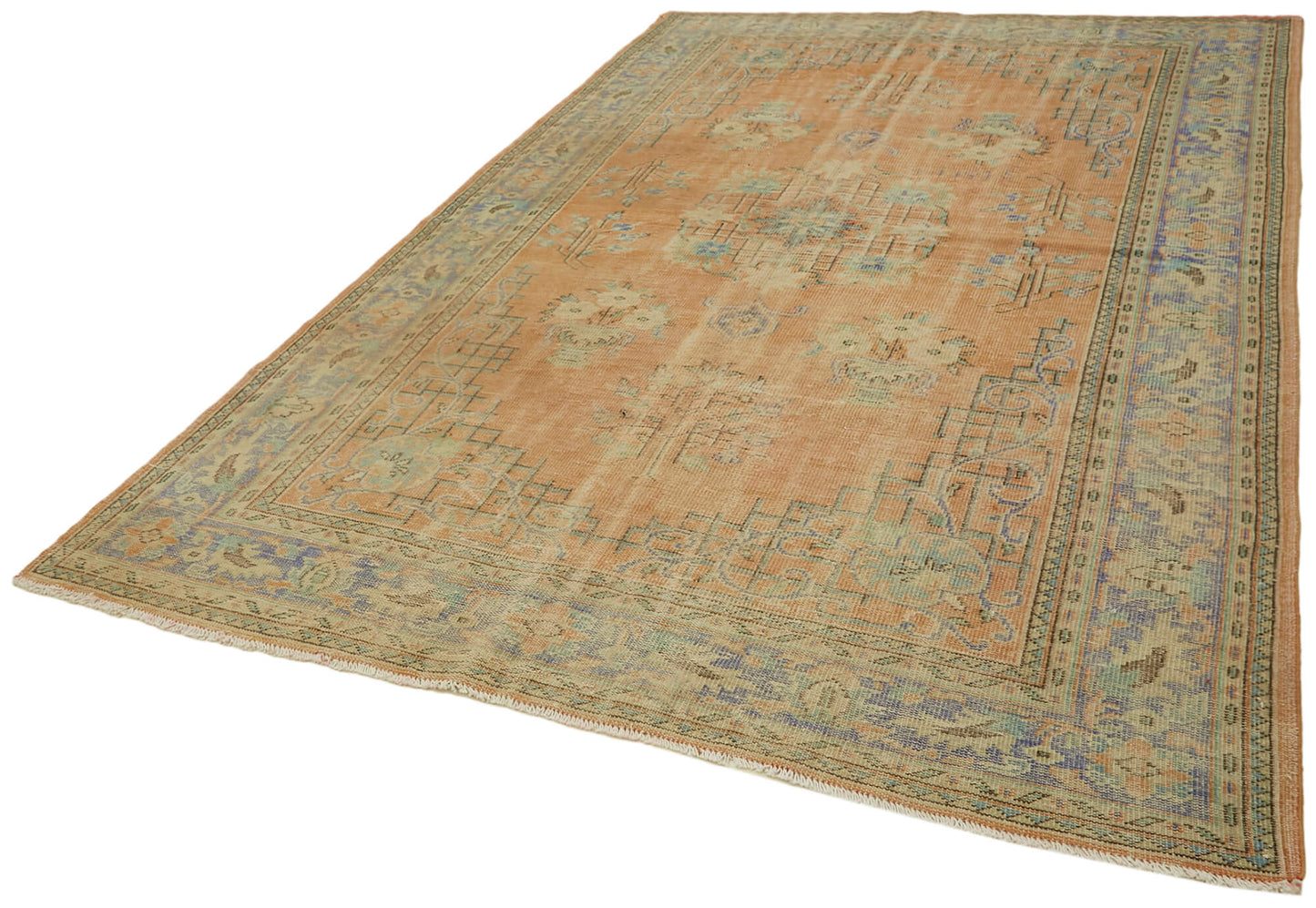 7x11 Beige Turkish Vintage Area Rug - 43450