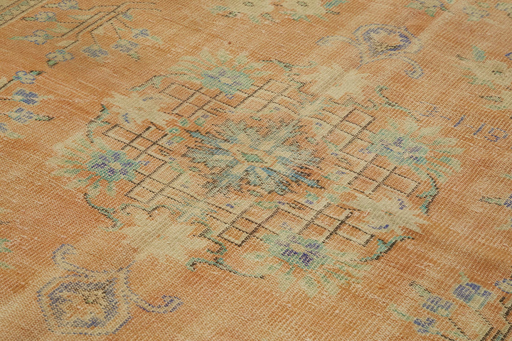 7x11 Beige Turkish Vintage Area Rug - 43450
