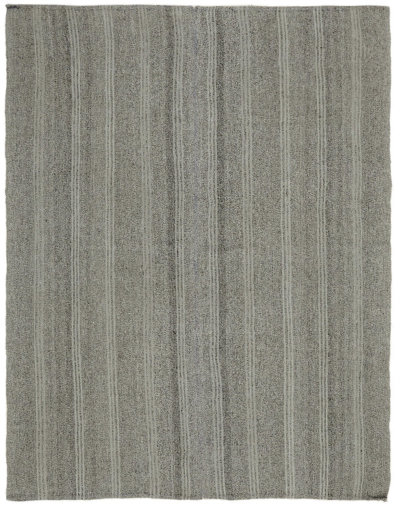 7x9 Grey Anatolian Kilim Rug - 43475