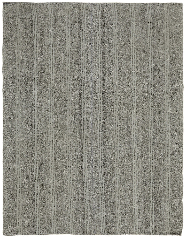 7x9 Grey Anatolian Kilim Rug - 43475
