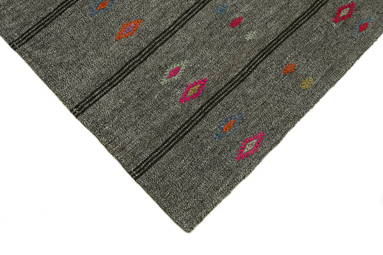 7x9 Grey Anatolian Kilim Rug - 43503