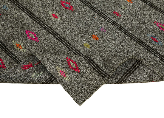 7x9 Grey Anatolian Kilim Rug - 43503