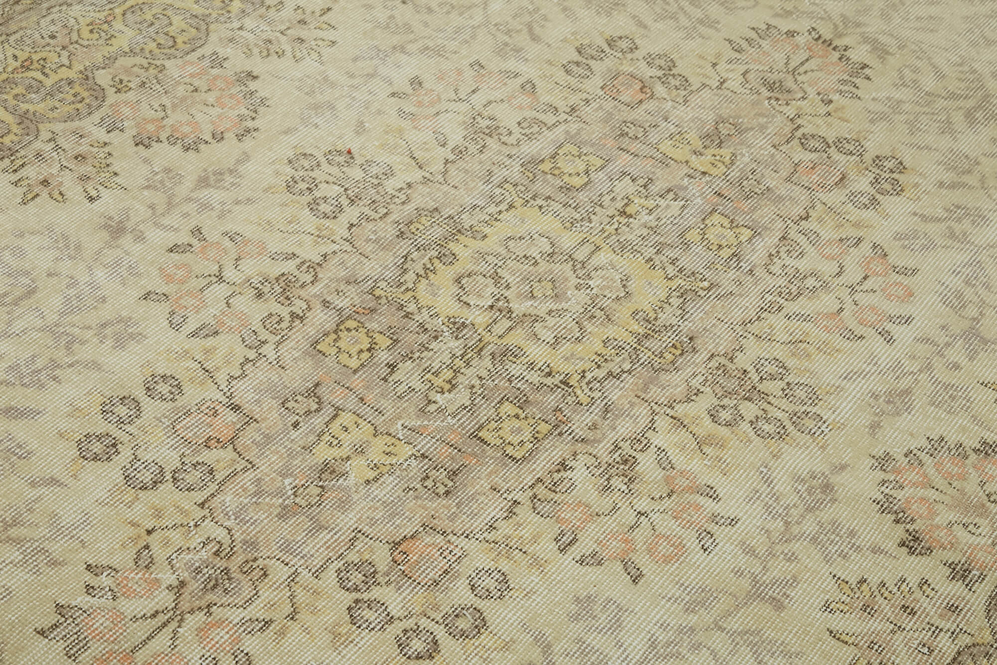 7x11 Beige Turkish Vintage Area Rug - 43514