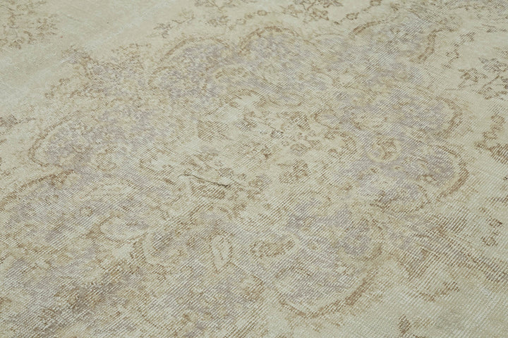 7x10 Beige Turkish Vintage Area Rug - 43878