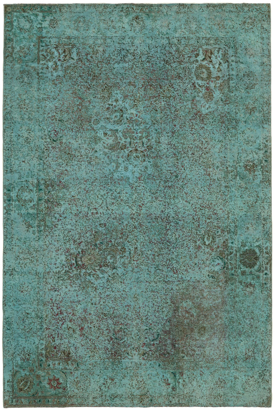 8x12 Turquoise Overdyed Large Area Rug - 43982