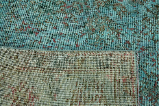 8x12 Turquoise Overdyed Large Area Rug - 43982