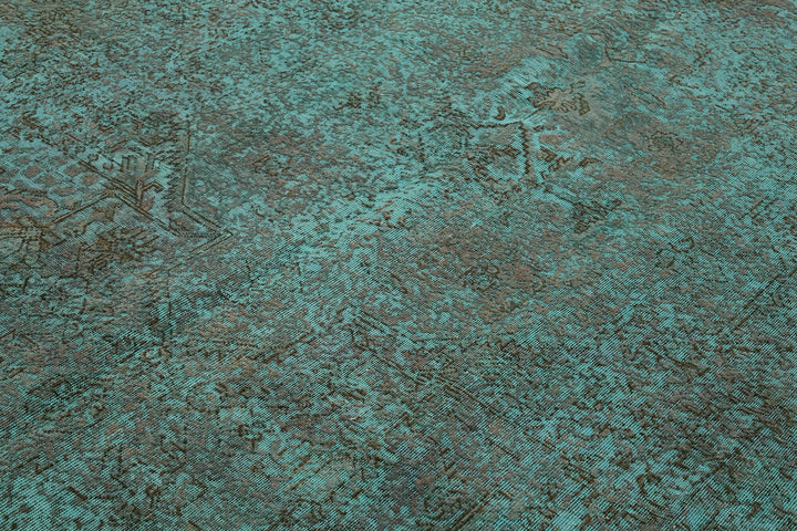 10x13 Turquoise Overdyed Large Area Rug - 43983