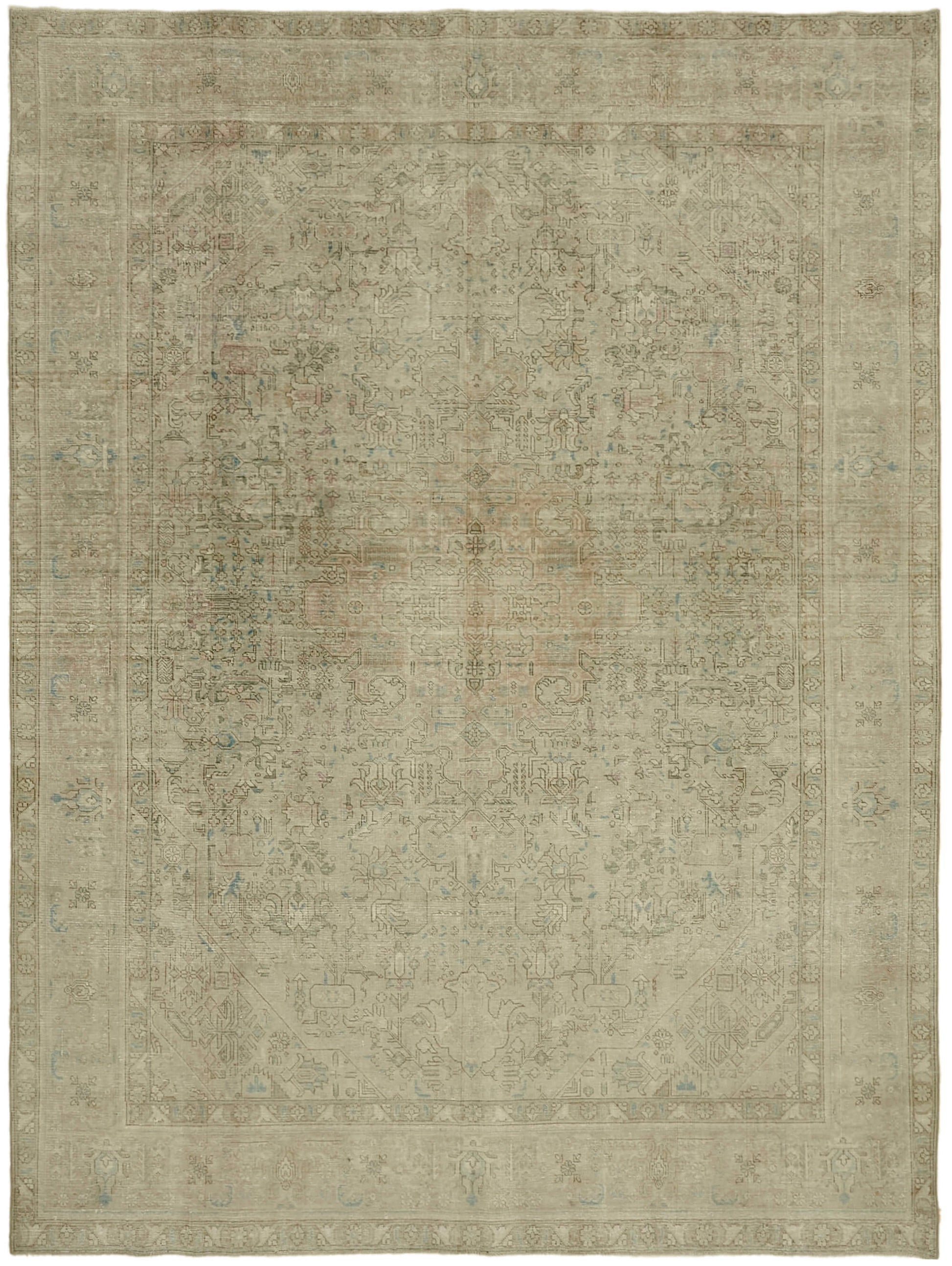 10x13 Beige Vintage Large Area Rug - 43987