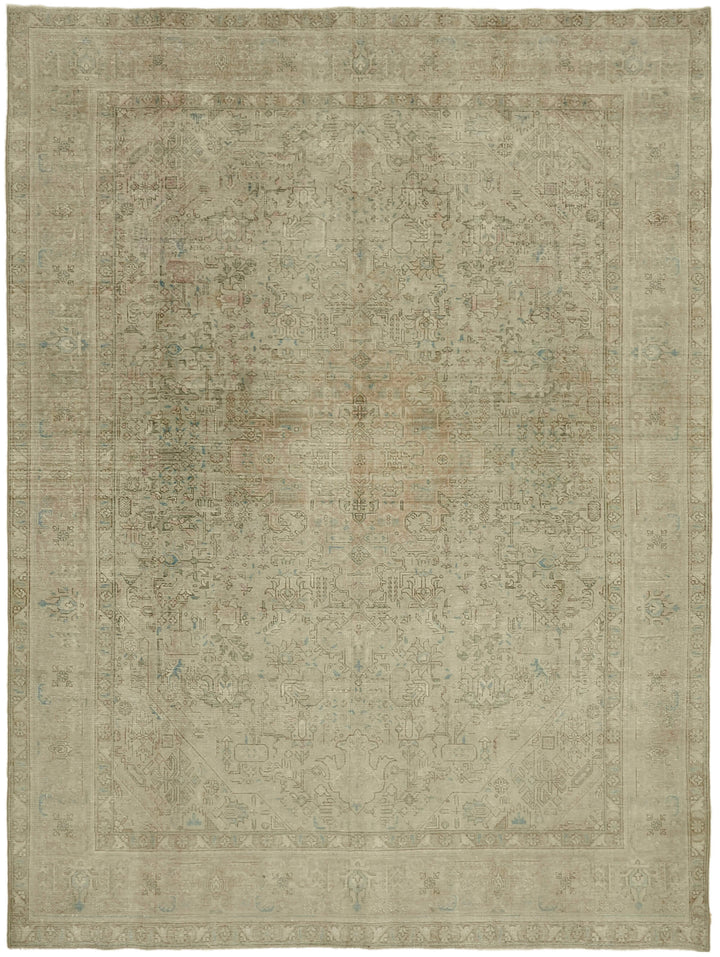 10x13 Beige Vintage Large Area Rug - 43987