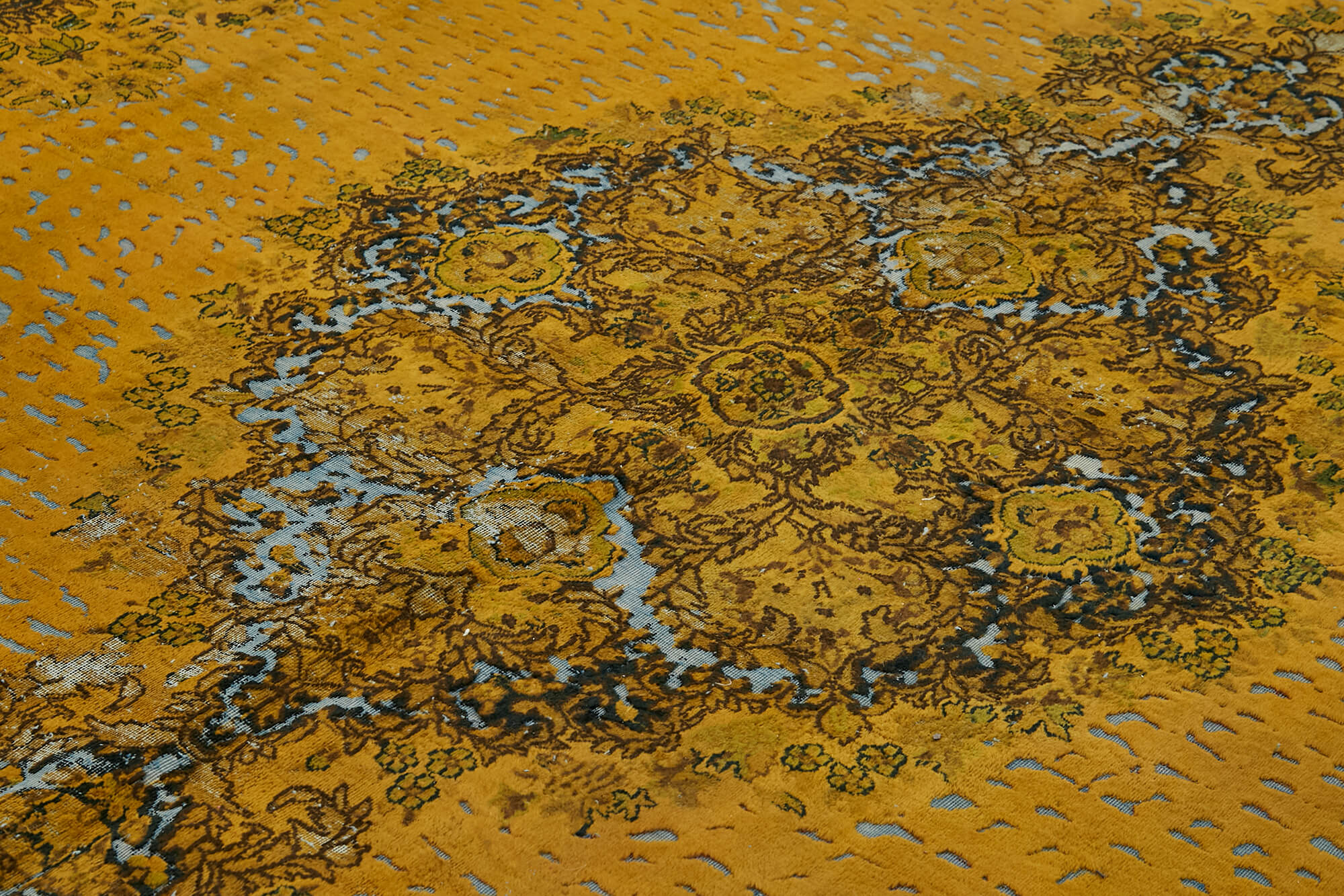 10x13 Yellow Overdyed Large Area Rug - 44011